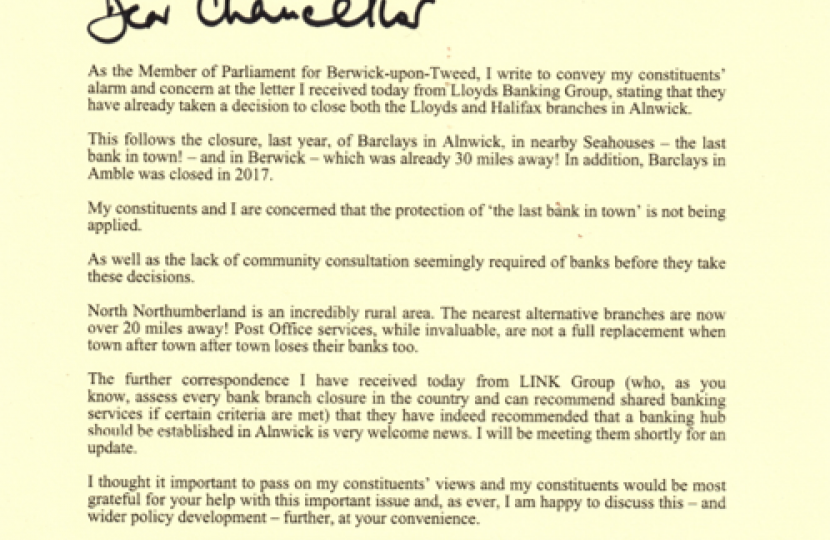 Letter to Chancellor