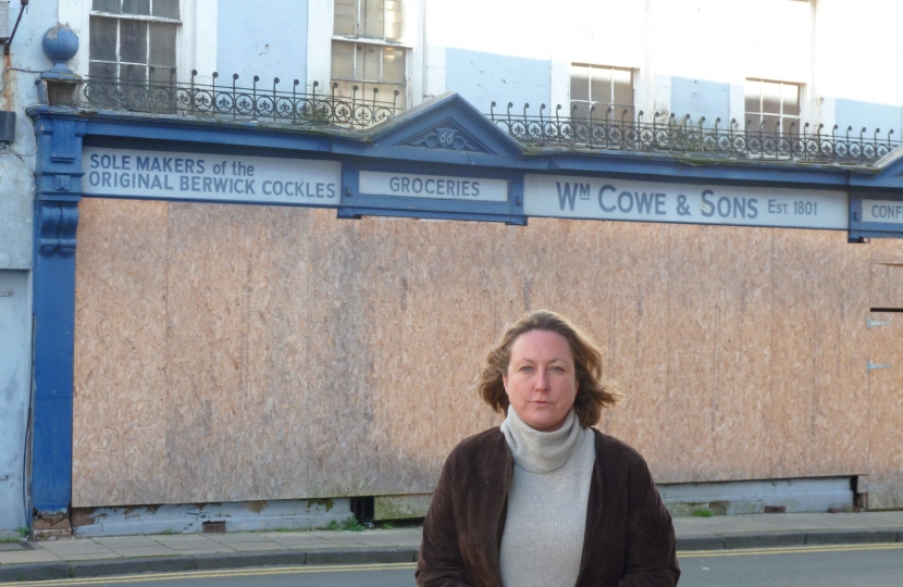 Anne-Marie Trevelyan outside the Cowes Buildings, Berwick