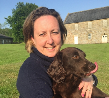 Anne-Marie Trevelyan and dog Trouble