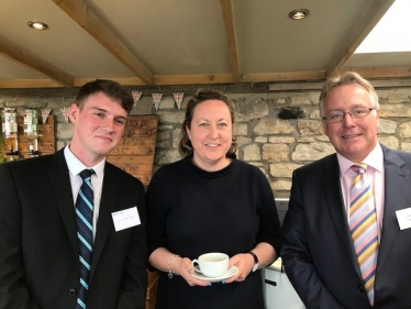 Anne-Marie with (left) Liam Brittain Barclays Agricultural Apprentice and John Pinches Agricultural Regional Director